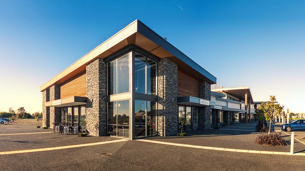 Image of the Silverstream retail village from the Urban Revival side