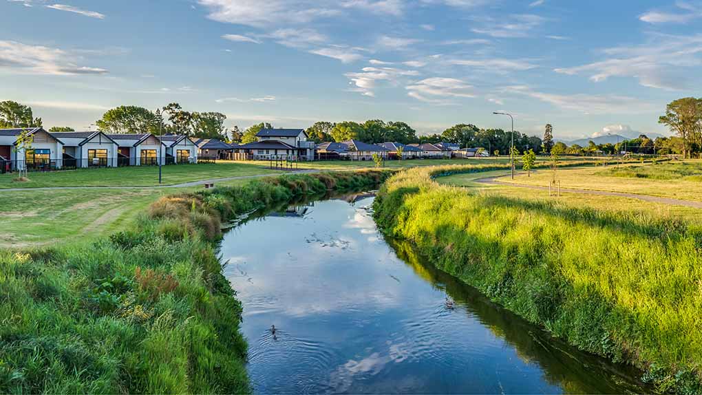 Silverstream river looking towards the mountains