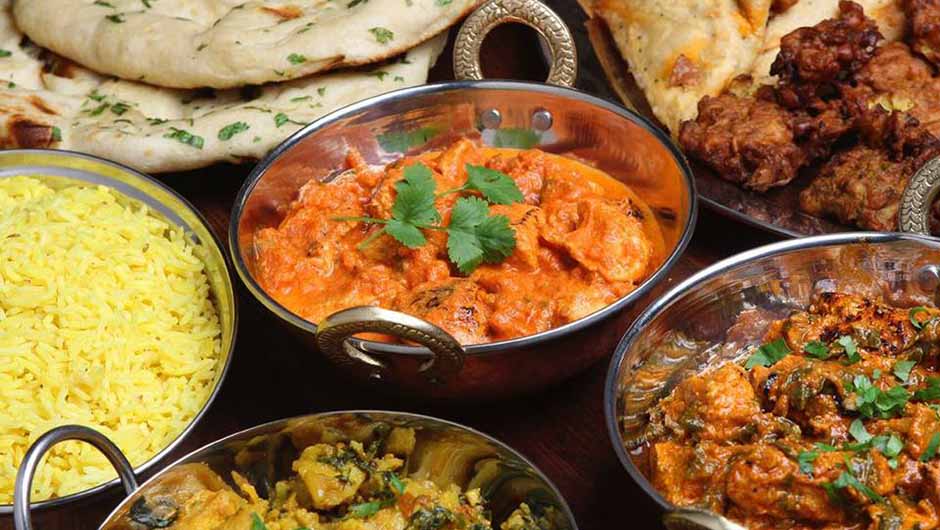 various bowls of Indian cuisine