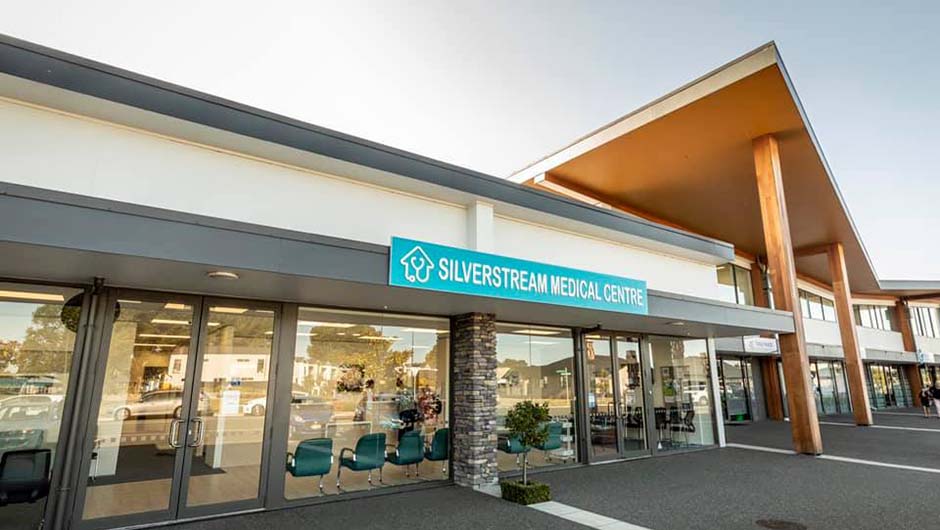 footpath view of Silverstream medical centre window front