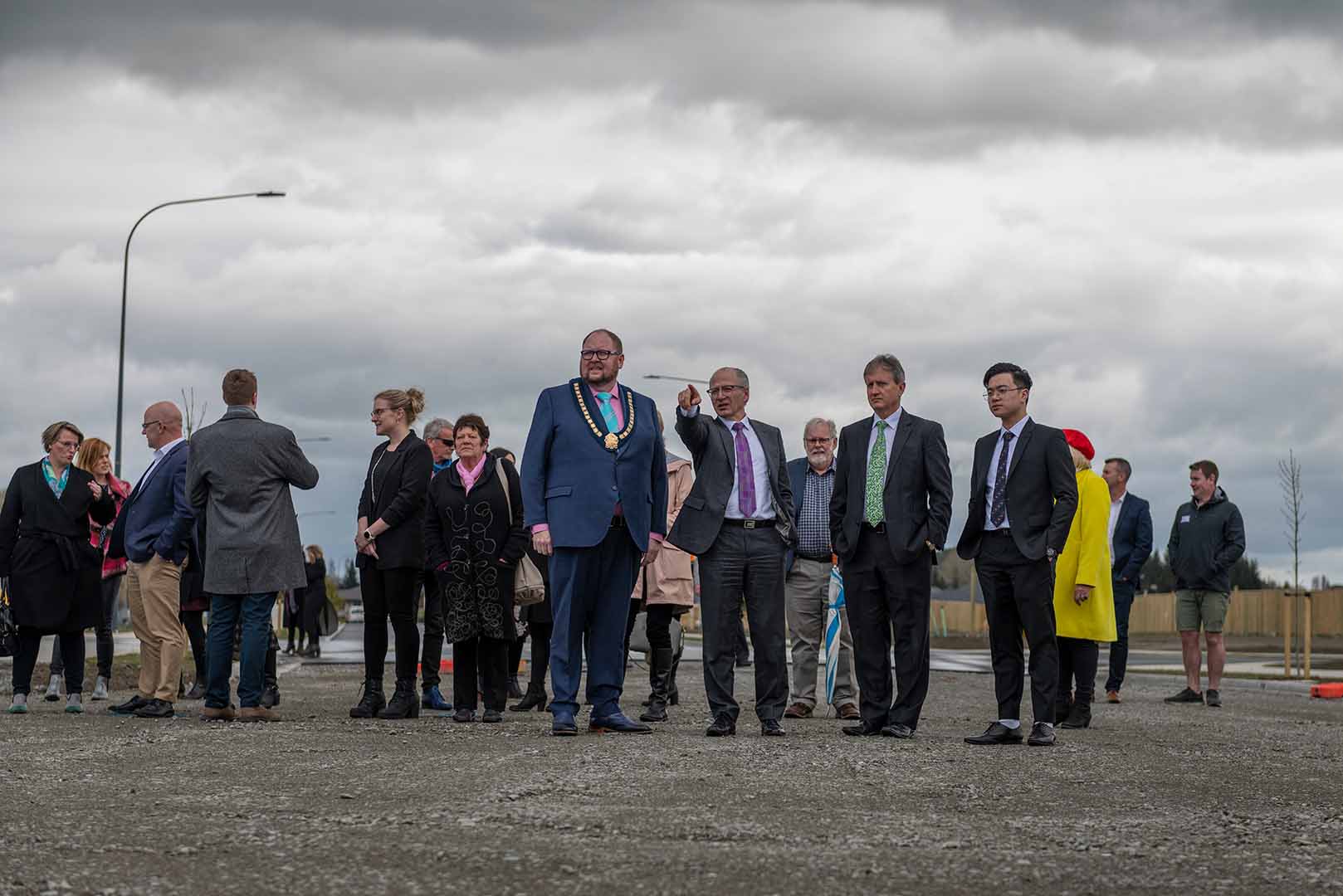 Silverstream developer Fred Rahme on site of the east side of Silverstream alongside, Waimakariri mayor Dan Gordon